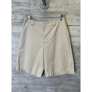Dockers Khakis Shorts Womens 6 Beige Classic Casual Zip Pocket Nylon Cotton Y2K